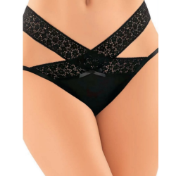 Çapraz Dantelli Siyah Fantazi Kadın Külot  | sex shop kızılay