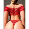 Kırmızı Transparan Fantezi Sütyen Külot Takımı – aura sex shop