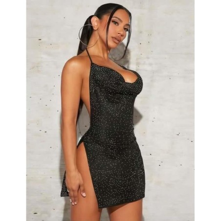 Parlak Taşlı Yırtmaçlı Gece Elbisesi – kızılay sex shop