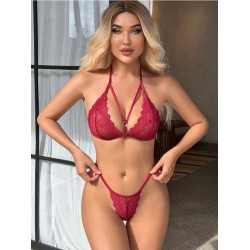 Göğüs Lastik Detaylı Fantazi Sütyen Külot Takımı | aura erotik shop