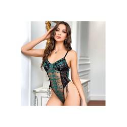 Transparan Çiçekli Fantazi Siyah Mayokini | Aura Erotik Shop