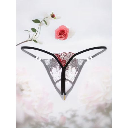 Mor Elmas Taşlı Tanga Fantazi İç Giyim Zincir Detaylı Tasarım | Aura Sex Shop