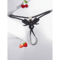 Siyah İnci Dizgili İp Tanga Fantazi İç Giyim | Erotik Shop
