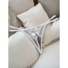 Beyaz İnci Dizgili Kurdele Detaylı İp Tanga Fantazi İç Giyim | Sex Shop Ankara