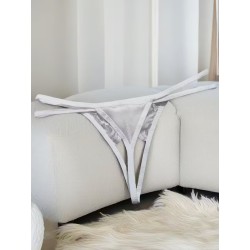 Beyaz İnci Dizgili Kurdele Detaylı İp Tanga Fantazi İç Giyim | Sex Shop Ankara