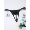 Siyah İnci Dizgili Kurdele Detaylı İp Tanga Fantazi İç Giyim | Kızılay Sex Shop