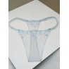 Şeffaf Mavi Dantel Çiçek Desenli Tanga Fantazi İç Giyim | Ankara Sex Shop