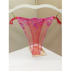 Kırmızı Şeffaf Dantel Çiçek Desenli Tanga Fantazi İç Giyim | Kızılay Erotik Shop