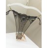 Siyah Şeffaf Dantel Çiçek Desenli Tanga Fantazi İç Giyim | Kızılay Sex Shop