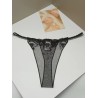 Siyah Şeffaf Dantel Çiçek Desenli Tanga Fantazi İç Giyim | Kızılay Sex Shop