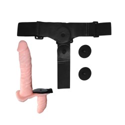 Ultra Passionate Harness Çift Taraflı Strap On Dildo – Vibrasyonlu Belden Bağlamalı Penis | Aura Erotik Shop Ankara