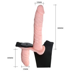 Ultra Passionate Harness Çift Taraflı Strap On Dildo – Vibrasyonlu Belden Bağlamalı Penis | Aura Erotik Shop Ankara