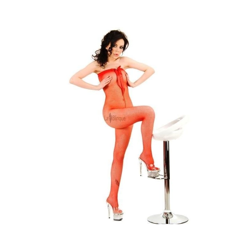 Kırmızı Straplez Vücut Çorabı |Aura Sex Shop Kızılay