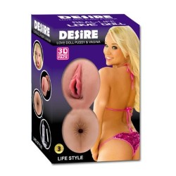DESIRE Şişme Bebek 3D Siyah Saçlı Pompalı Titreşimli | Aura Sex Shop