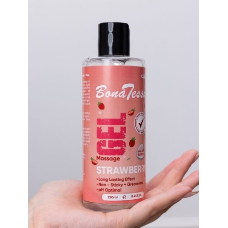 Cabs Bona Tessa Çilekli Gel 250 ml Su Bazlı Masaj Jeli | Aura Erotik Shop Ankara