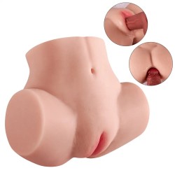 Lina Anal Vajina Çift Girişli Titreşimli Realistik Kalça Mastürbatör 1.9 KG | Aura Sex Shop