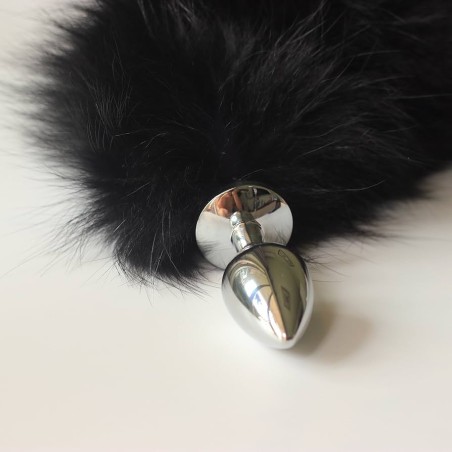 Siyah Fox Tail Metal Anal Plug Kuyruklu – Zarif ve Vahşi Tasarım