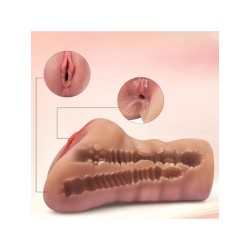 Realistik Çift Girişli Melez Mastürbatör 600 GR | Gerçekçi Anal & Vajinal Mastürbatör | Aura Sex Shop