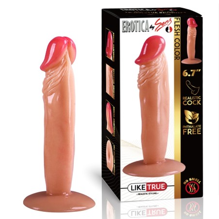 UNIQUE 17 CM Vantuzlu Realistik Dildo | Aura Sex Shop Ankara