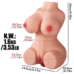 Diana  Anal Vajina Çift Girişli  Titreşimli Suni Vajina 1.6 KG | Aura Sex Shop