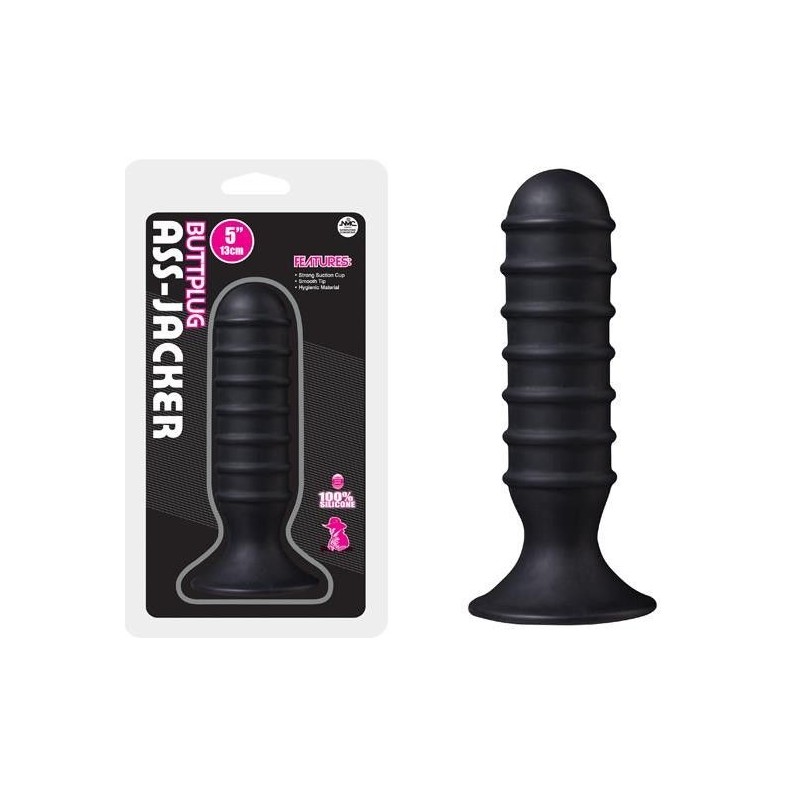 Ass Jacker Boğumlu Siyah Anal Tıkaç 13 cm | Ankara Sex Shop
