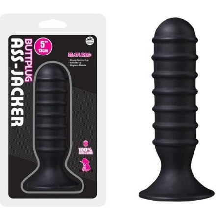 Ass Jacker Boğumlu Siyah Anal Tıkaç 13 cm | Ankara Sex Shop