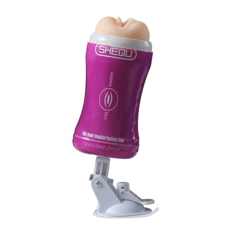 Shequ Hot Cool Vantuzlu Titreşimli Yapay Vajina Mastürbatör | Kızılay Aura Shop