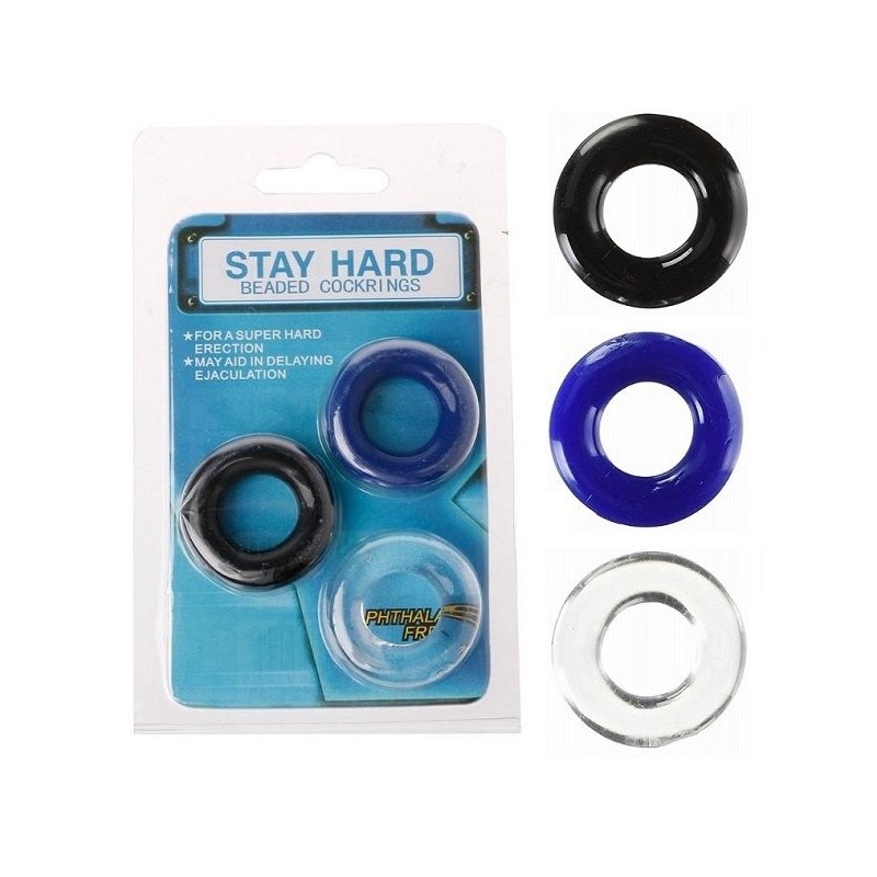 Stay Hard 3’lü Titreşimsiz Penis Halkası | Aura Erotik Shop Kızılay
