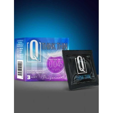 Q Think Thin 3’lü Ekstra İnce Prezervatif | Aura Sex Shop Ankara